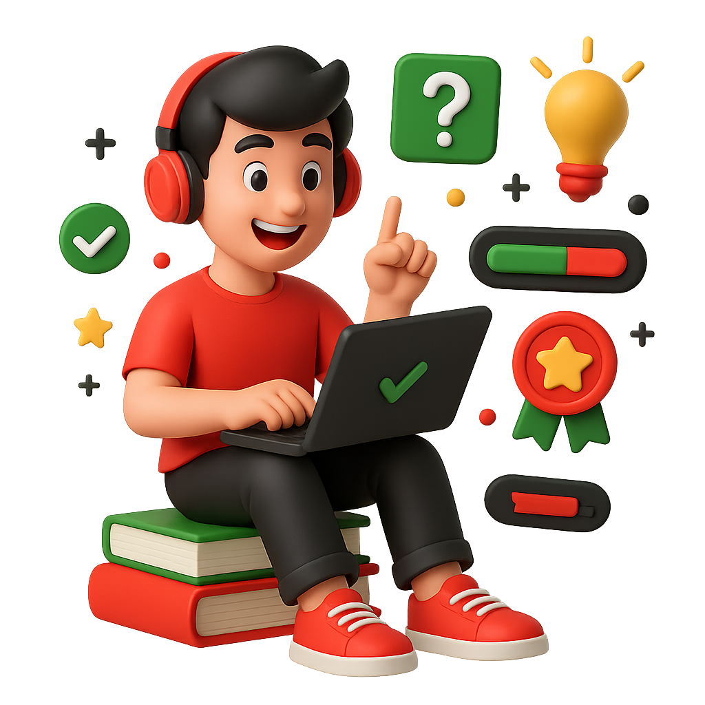 Illustration of student using learning app effectively